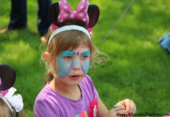 Face painting blue butterfly